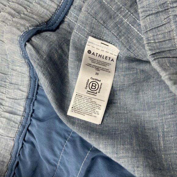 Athleta Cabo Linen Wide Leg Pants Women 20‎ Elastic Waist Pockets Lightweight - Picture 8 of 14